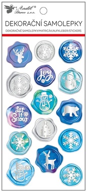 Christmas Seal Stickers with Hot Stamping 10 x 21.5 cm, blue