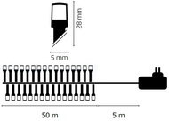 11006 Osvětlení vánoční 50m-500 LED bílá+5m přívodní kabel-3