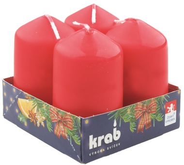 Advent Set of Candles 40 x 80 mm, 4 pcs RED