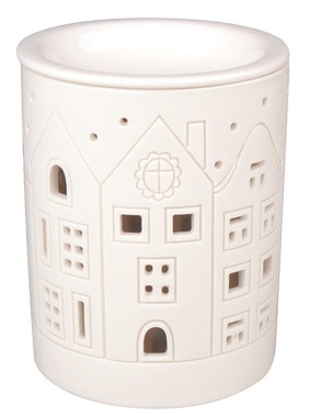 Aroma Lamp Porcelain Houses 10.5 x 13.5 cm