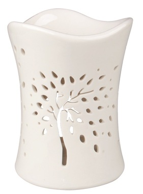 Porcelain Aroma lamp with Tree 11.5 x 14 cm