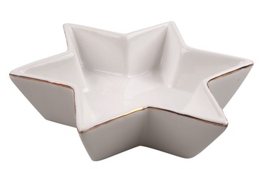 Porcelain Star Deco with Gold Edge 14 x 16 x 4 cm