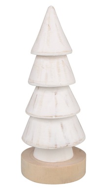 Standing Wooden Tree White Patina 7 x 17 cm  