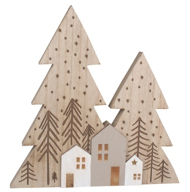 Standing Wooden Decoration Scandi Style 24 x 24 x 2 cm 