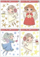 Glitter Window Clings Cute Magic Angels 35 x 50 cm