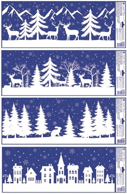 Glitter Window Clings Animals, Forest and Hills 60 x 22,5 cm