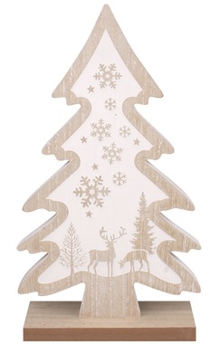 Wooden Tree with White Decor 17 x 30 x 5 cm