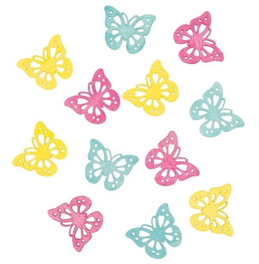 Wooden Butterflies 4 cm, 12 pcs 