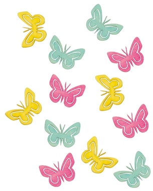 Wooden Butterflies 4 cm, 12 pcs 