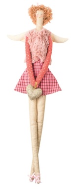 Hanging Angel Girl, in Pink Vest, 43 cm 