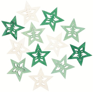 Wooden Stars 4 cm 12 pcs