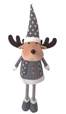 Reindeer in Gray Clothes with telescopic legs 70 cm up to 105 cm 