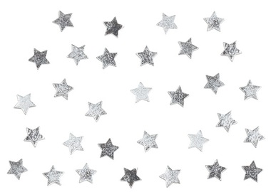 Wooden Star 1 cm, 36 pcs, Silver 