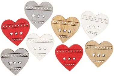 Wooden Heart 3,5 cm 8 pcs