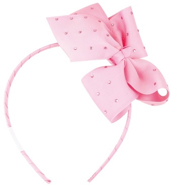 Headband with Ribbon, Dark Pink 