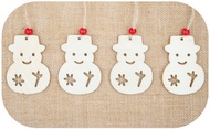 Wooden Stencil Christmas 8 cm, 4 pcs Bag, SNOWMAN