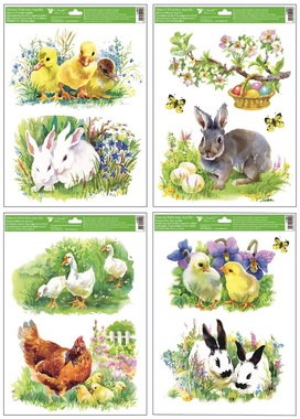 Window Clings Akvarel Animals 30 x 42 cm 