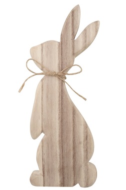 Wooden Bunny with Bow for standing 9 x 25 x 2 cm