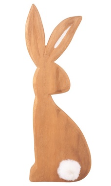 Wooden Bunny with Tail for standing 9 x 25 x 2 cm