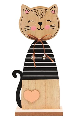 Wooden Cat standing 10 x 25 x 5 cm