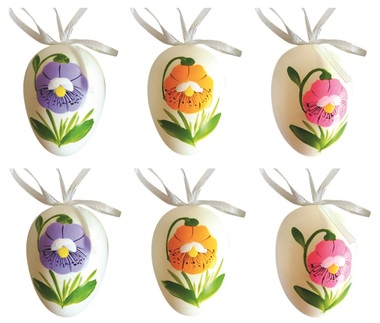 Plastic Eggs for hanging 6 cm, 6 pcs in a Bag