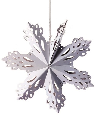 Paper Snowflake hanging 25 cm white