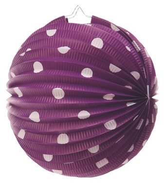 Polka dot Lantern Purple 25 cm