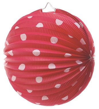 Polka dot Lantern Red 25 cm