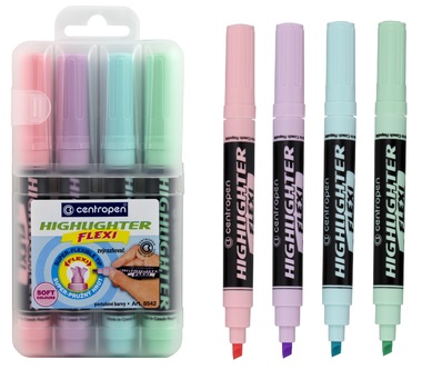 Pastel Highlighters, FLEXI SOFT, 4 pcs