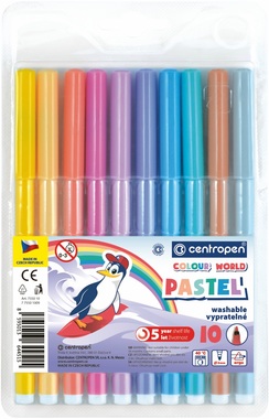 Pastel Markers, 10 colors, washable