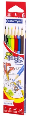 Ergo Premium School Crayons, 6 ks