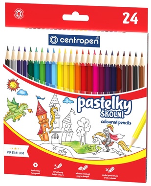 School Premium Crayons, 24 pcs