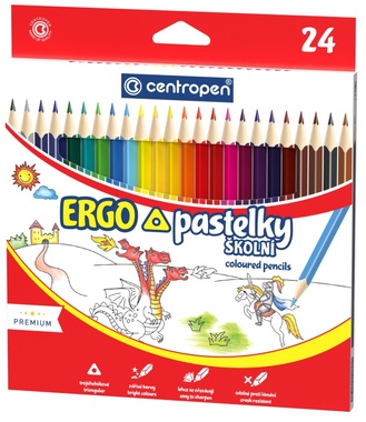 School Crayons ERGO, 24 pcs