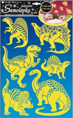 Wall Sticker 41x29 cm, Glow in the Dark, Dino