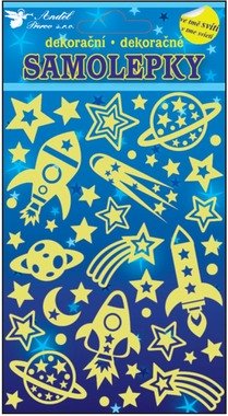 Wall Sticker Glow in the Dark 18x13 cm, Spaceships