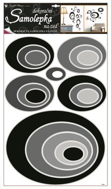 Wall Sticker 60x42 cm, Black Ellipses