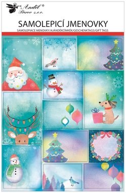 Gift tag stickers 2 x 12 pcs, 20,5 x 31,5 cm