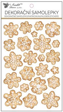 Stickers Gingerbread Flakes with Glitter 14.5 x 25 cm, POP UP