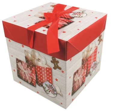 Foldable Gift Box with Ribbon XS 10,5x10,5x10,5 cm 