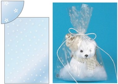 Transparent Gift Bag 16x25 cm, w/Stars