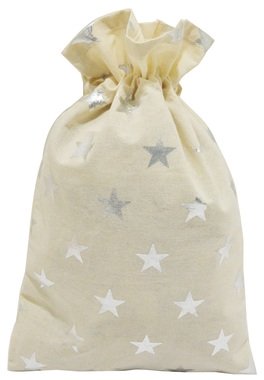 Gift Canvas Bag 20 x 32 cm, Silver Stars