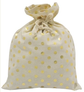 Gift Canvas Bag 36 x 27 cm, Golden Dots