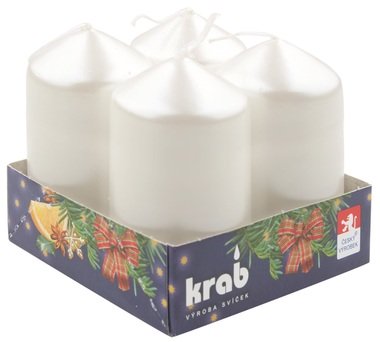 Advent Set of Candles 40 x 80 mm, 4 pcs set VARNISH-WHITE