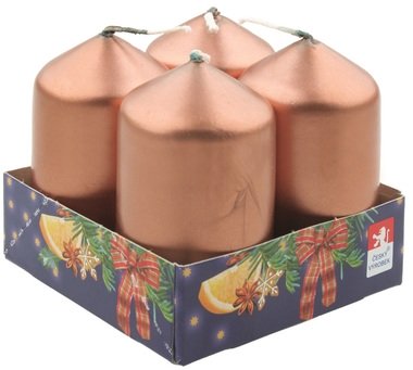 Advent Set of Candles 40 x 80 mm, 4 pcs set VARNISH-COPPER