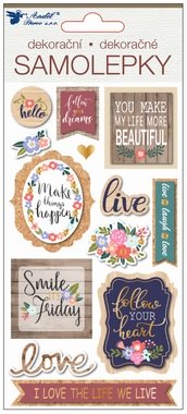 Stickers for Scrapbooking, Motivational 3D 17 x 9,5 cm 