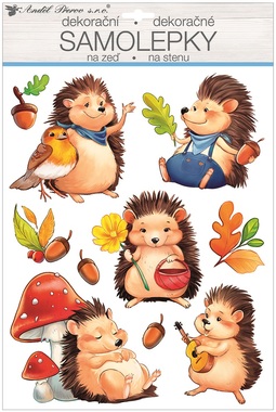 Wall Sticker 3D 41 x 28 cm, Hedgehogs