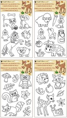 Stencils for Glass Deco w/raised outline 12,5 x 35 cm, Animals