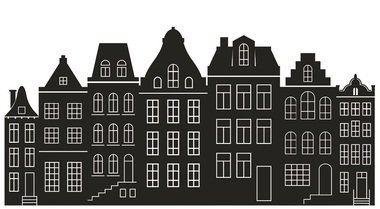 Wall Sticker Black Houses 32 x 60 cm 