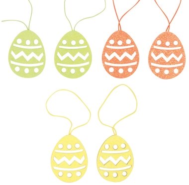 Hanging Glitter Egg 4,5 cm 6 pcs