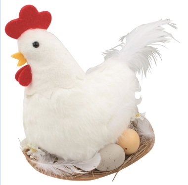 Plush Hen 19 cm, White